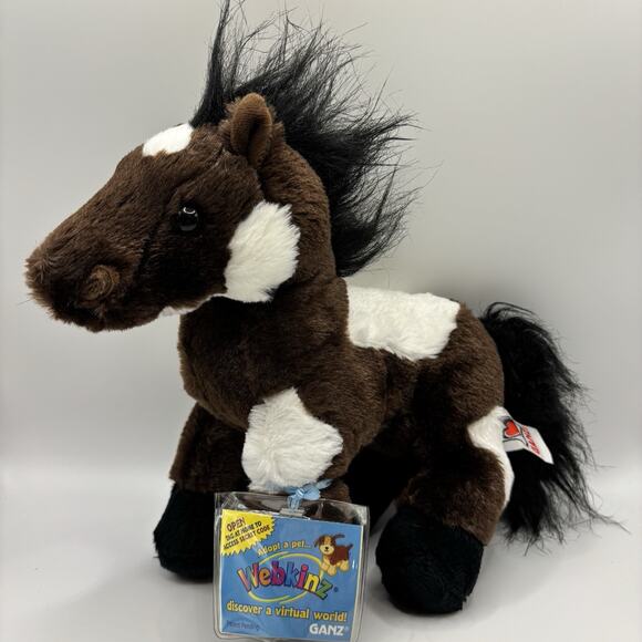 Ganz Webkinz Pinto HM147 NWT Plush Stuffed Animal W/ Unused Sealed Code Retired - Picture 6 of 6